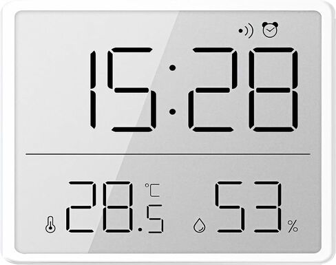 Compact LCD Digital Wall Clock, Temperature & Humidity Gauge, Multi-Functional Alarm, Portable, Battery-Powered in Saudi Arabia