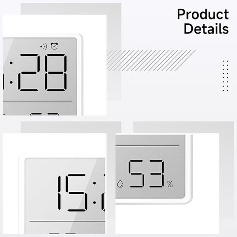 Compact LCD Digital Wall Clock, Temperature & Humidity Gauge, Multi-Functional Alarm, Portable, Battery-Powered in Saudi Arabia