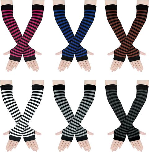 Amandir Long Fingerless Gloves for Women Arm Warmers Knit Thumbhole Stretchy Gloves in Saudi Arabia