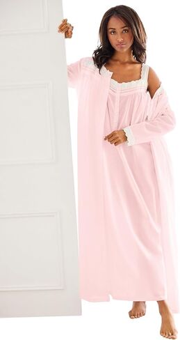 Only Necessities Plus Size Long 2-Piece Cabbage-Rose Peignoir Set in Saudi Arabia