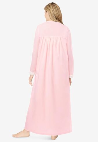 Only Necessities Plus Size Long 2-Piece Cabbage-Rose Peignoir Set in Saudi Arabia