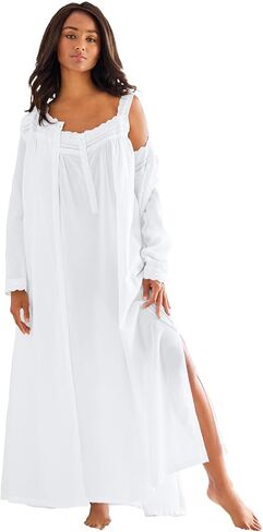 Only Necessities Plus Size Long 2-Piece Cabbage-Rose Peignoir Set in Saudi Arabia