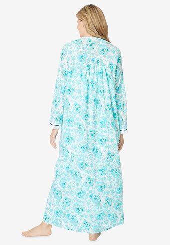 Only Necessities Plus Size Long 2-Piece Cabbage-Rose Peignoir Set in Saudi Arabia