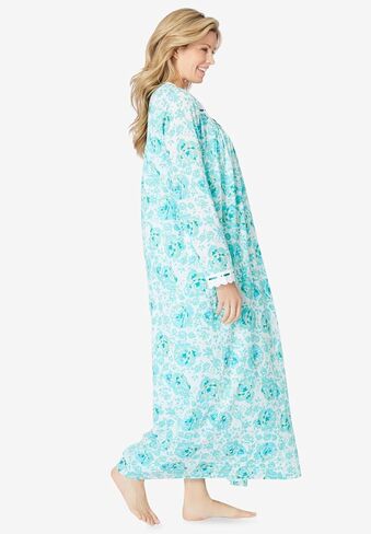 Only Necessities Plus Size Long 2-Piece Cabbage-Rose Peignoir Set in Saudi Arabia