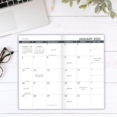 إعادة تعبئة مخطط AT-A-GLANCE 2025، شهريًا، 3-1/2 بوصة × 6 بوصة، إعادة تعبئة لـ 70-064 (709061025) in Kuwait