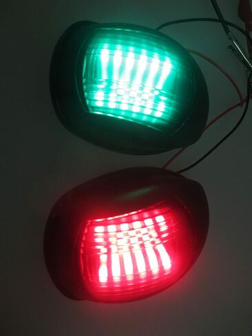 Marine Boat White Cover Green Starboard RED Port LED Navigation Light Side Mount in Saudi Arabia