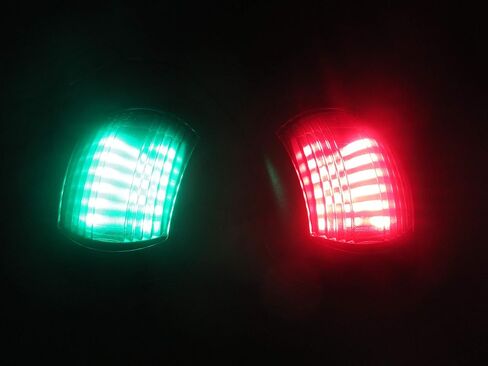 Marine Boat White Cover Green Starboard RED Port LED Navigation Light Side Mount in Saudi Arabia