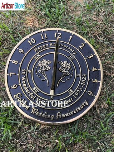 ARTIZANSTORE 50th Golden Wedding Anniversary Large Sundial Gift in Saudi Arabia