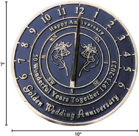 ARTIZANSTORE 50th Golden Wedding Anniversary Large Sundial Gift in Saudi Arabia