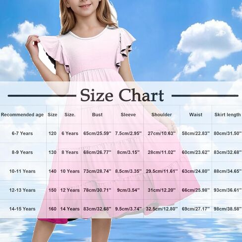 Little Girls Dress Kids Ruffles Cotton Casual Skater Tiered Swing Sun Dress Youth Gradient A Line Short Sleeve Summer Dresses in Saudi Arabia