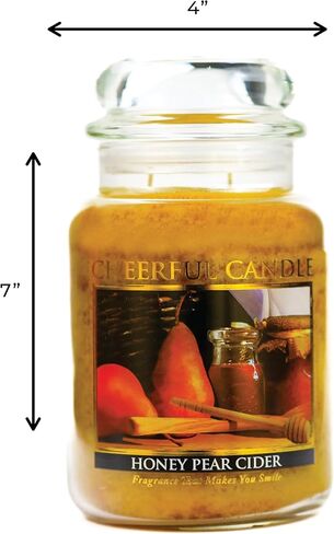 A Cheerful Giver - Honey Pear Cider Scented Glass Jar Candle (24 oz) with Lid & True to Life Fragrance Made in USA in Kuwait