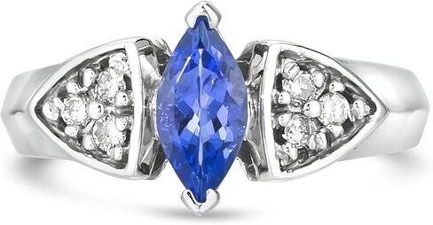 Le Vian 1/8 قيراط من الماس و Marquise Cut Tanzanite Trillion على شكل خطبة للنساء في الذهب الأبيض 14K (M-N Color ، SI2-I1 Clarity ، CTTW) in Saudi Arabia