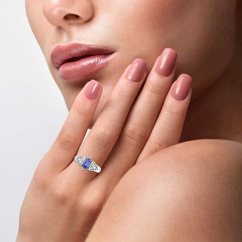 Le Vian 1/8 قيراط من الماس و Marquise Cut Tanzanite Trillion على شكل خطبة للنساء في الذهب الأبيض 14K (M-N Color ، SI2-I1 Clarity ، CTTW) in Saudi Arabia