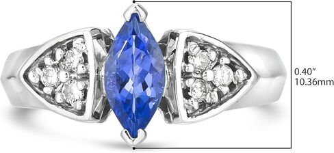 Le Vian 1/8 قيراط من الماس و Marquise Cut Tanzanite Trillion على شكل خطبة للنساء في الذهب الأبيض 14K (M-N Color ، SI2-I1 Clarity ، CTTW) in Saudi Arabia
