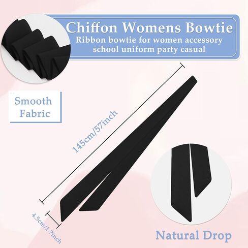 Bow Tie for Women and Girls, Self-tie Ribbon Bowtie Womens Chiffon Necktie for School Uniforms Cosplay Wedding Party in Kuwait