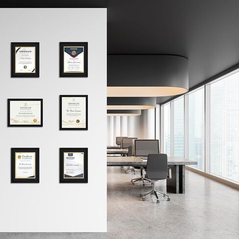 11x14 Picture Frame with Tempered Glass for 8.5x11 Certificate Frame with Mat, Document Diploma Award Degree Frame for Wall Hanging or Tabletop Display, Black in Kuwait