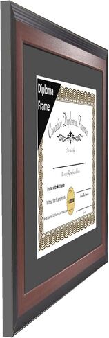 Creative Picture Frames 13x17 Mahogany Finish Diploma Frame with Black Matting Holds 13 by 17-inch Documents with Glass and installed Wall Hanger in Saudi Arabia