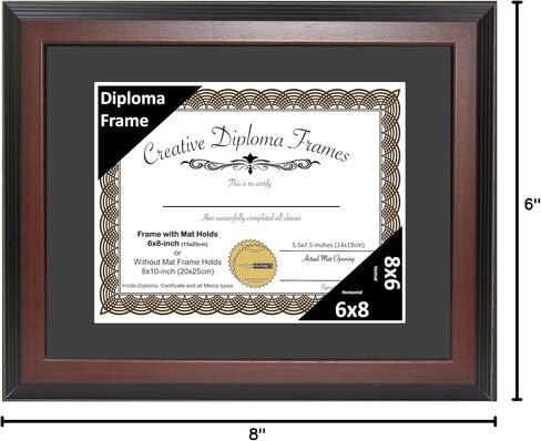 Creative Picture Frames 13x17 Mahogany Finish Diploma Frame with Black Matting Holds 13 by 17-inch Documents with Glass and installed Wall Hanger in Saudi Arabia