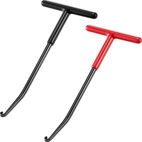 2 Pieces Exhaust Spring Puller Tool Motorcycle Exhaust Spring Hooks, T Handle Exhaust Spring Hooks Snowmobile Spring Puller Removal Tool Pipe Spring Puller for Motorcycle Dirt Bike (Red, Black) in Saudi Arabia