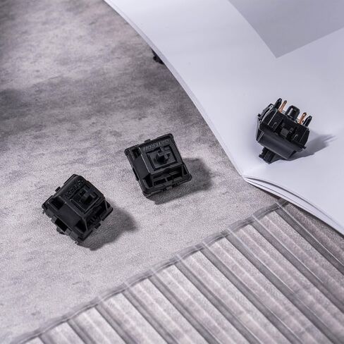 GATERON Oil King Keyboard Switches, 5 Pin 55gf Pre-lubed Plate Mounted Black Linear Key Switches Compatible for MX Mechanical Keyboard(35pcs) in Saudi Arabia