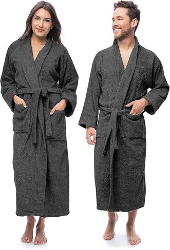 Luxury Cotton Terry Shawl Collar Bathrobe for Men & Women 100% Combed Terry Unisex Spa Robe in Saudi Arabia