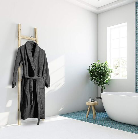 Luxury Cotton Terry Shawl Collar Bathrobe for Men & Women 100% Combed Terry Unisex Spa Robe in Saudi Arabia