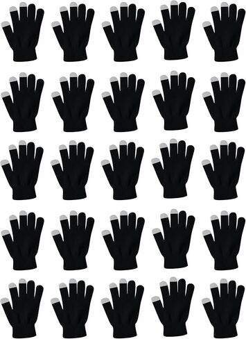 25 Pairs Touch Screen Winter Gloves, Thermal Bulk Pack, Lightweight Warm Soft Stretchy Brushed Interior in Saudi Arabia