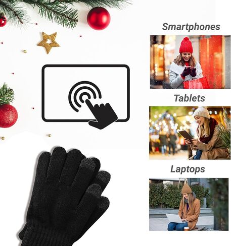 25 Pairs Touch Screen Winter Gloves, Thermal Bulk Pack, Lightweight Warm Soft Stretchy Brushed Interior in Saudi Arabia