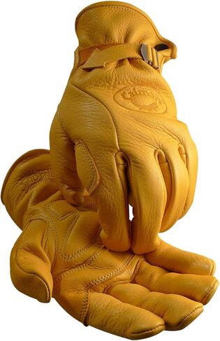 قفازات سائق جلدية من Caiman Elk Grain ، وتصميم Kontour ، غير مبال ، ذهبي ، كبير (1306-5) in Kuwait