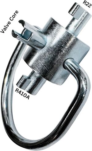 أداة HVAC 3-in-1 Multi Key Tool و 2 Pink Brass 1/4 بوصة Caps Caps Caps Safe Cafficivate Your AC Systems والبيئة من الفوضى المفقودة أو العرضية. ECWB ، الأحمر (3in1) in Kuwait