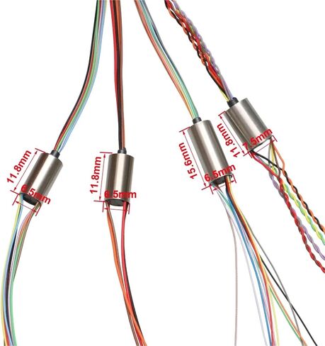 1PCS Visual Anchor Fish Slip Ring Dia.6/6.5/7.5mm 2/4/8/12CH 1A 2A Slipring Conductive Rotating Joint for RC UAV PTZ Gimbal(D6.5mm 2CH 1.5A L8mm) in Saudi Arabia