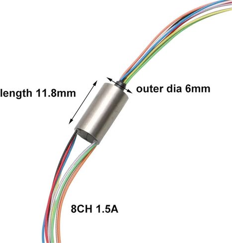 1PCS Visual Anchor Fish Slip Ring Dia.6/6.5/7.5mm 2/4/8/12CH 1A 2A Slipring Conductive Rotating Joint for RC UAV PTZ Gimbal(D6.5mm 2CH 1.5A L8mm) in Saudi Arabia