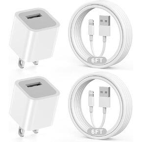iPhone Wall Charger,[Apple MFi Certified] 2 Pack Lightning Cable Quick Fast Charging Cord USB Wall Chargers Travel Plug Adapter for iPhone 14/Pro Max/13/12/11/10/X/XR/XS Max/SE/8/7/6/Plus 6FT in Kuwait