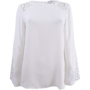 Kasper Women's Bell-Sleeve Illusion Blouse (XL, Lily) in Saudi Arabia