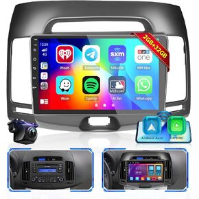 Android 13 Car Stereo for Hyundai Elantra 2007-2010 with Wireless Carplay Android Auto, 2+64GB 9'' Touch Screen Car Radio GPS WiFi Bluetooth SWC MIC Backup Camera Mirror Link FM in Saudi Arabia