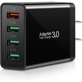 2Pack 5-Port USB C Charger Block, 50W Fast Charging Blocks 3 USB-A+2 USB-C Wall Plug Power Adapter Outlet Multiport Type C Box Cube Brick for iPhone 16 iPad, Tablets Samsung S23, Pixel 7 in Kuwait