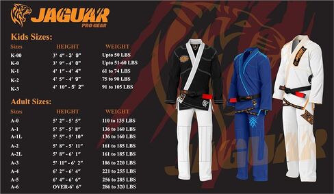 JAGUAR PRO GEAR – Pro Signature Brazilian Jiu Jitsu| Kids Adults Unisex| Kimono Gi Lightweight Uniform with White Belt in Saudi Arabia