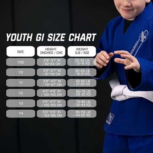 Hayabusa Essential Jiu Jitsu Gi Kids ، Pearl Weave ، يشمل BJJ White Belt و IBJJF متوافق وخفيف الوزن ودائم in Saudi Arabia