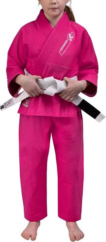 Hayabusa Essential Jiu Jitsu Gi Kids ، Pearl Weave ، يشمل BJJ White Belt و IBJJF متوافق وخفيف الوزن ودائم in Kuwait