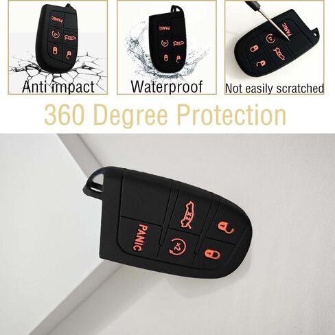 for Ford and for Lincoln Key Fob Cover with Keychain: Soft Silicone Key Case Fit for Ford Explorer Mustang Edge Fusion MKX MKZ MKC F150 5 Button Smart Key Protector in Saudi Arabia