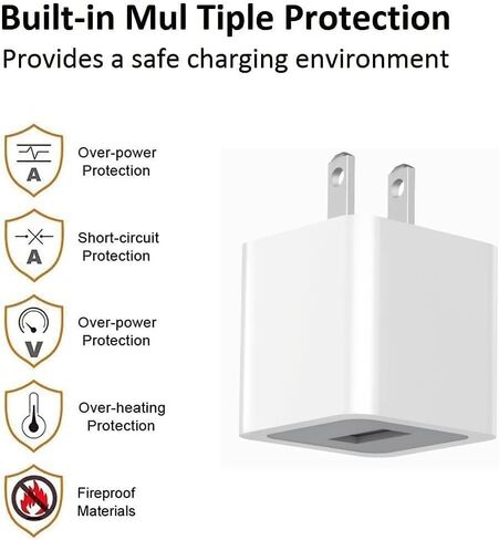 iPhone Wall Charger,[Apple MFi Certified] 2 Pack Lightning Cable Quick Fast Charging Cord USB Wall Chargers Travel Plug Adapter for iPhone 14/Pro Max/13/12/11/10/X/XR/XS Max/SE/8/7/6/Plus 6FT in Kuwait