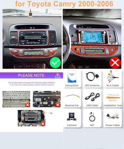 6G+128G 8 Core Android 13 راديو سيارة ستيريو لسيارة Toyota Camry 2000-2006 Wireless Carplay DSP-36، Rimoody 9 بوصة شاشة لمس GPS WiFi Bluetooth FM/RDS Mirror Link 59-UI Themes كاميرا احتياطية in Saudi Arabia
