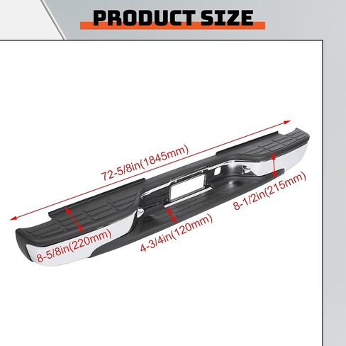 خطوة خلفية Ecotric الوفير متوافق مع 1999-2007 Chevy Chevrolet Silverado GMC Sierra 1500 2500 شريط الوجه الكلاسيكي مع أضواء لوحة الترخيص استبدال GM1103122 12496085 GM1103124 مسحوق المسحوق الأسود in Saudi Arabia