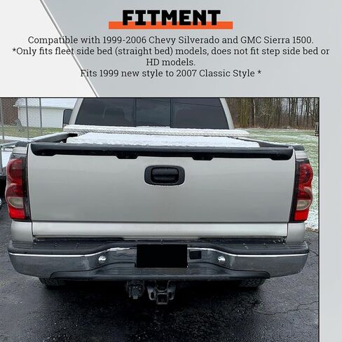 خطوة خلفية Ecotric الوفير متوافق مع 1999-2007 Chevy Chevrolet Silverado GMC Sierra 1500 2500 شريط الوجه الكلاسيكي مع أضواء لوحة الترخيص استبدال GM1103122 12496085 GM1103124 مسحوق المسحوق الأسود in Saudi Arabia