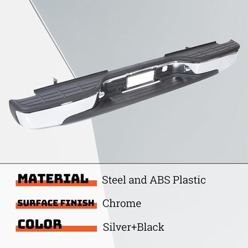 خطوة خلفية Ecotric الوفير متوافق مع 1999-2007 Chevy Chevrolet Silverado GMC Sierra 1500 2500 شريط الوجه الكلاسيكي مع أضواء لوحة الترخيص استبدال GM1103122 12496085 GM1103124 مسحوق المسحوق الأسود in Saudi Arabia