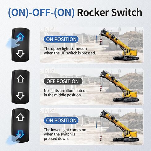 Daiertek لحظية الروك التبديل 12V 24V لأسفل عكس قطبية DPDT 7 دبوس سهم مفتاح الروك (تشغيل) -OFF- in Kuwait