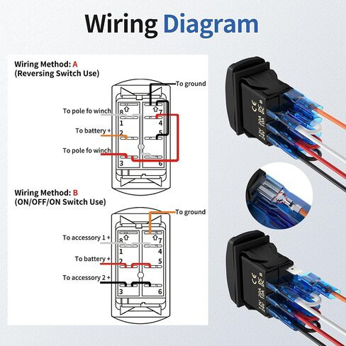 Daiertek لحظية الروك التبديل 12V 24V لأسفل عكس قطبية DPDT 7 دبوس سهم مفتاح الروك (تشغيل) -OFF- in Kuwait