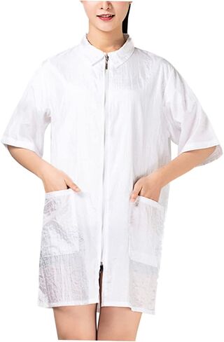 PartyKindom Hairdresser Uniform Breathable Beauty Technician Overalls for Salon Use Quick Drying Hair Dyeing Clothes Comfortable Xl Easy Clean Design with Pocket in Saudi Arabia