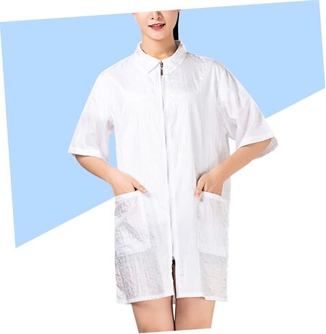 PartyKindom Hairdresser Uniform Breathable Beauty Technician Overalls for Salon Use Quick Drying Hair Dyeing Clothes Comfortable Xl Easy Clean Design with Pocket in Saudi Arabia