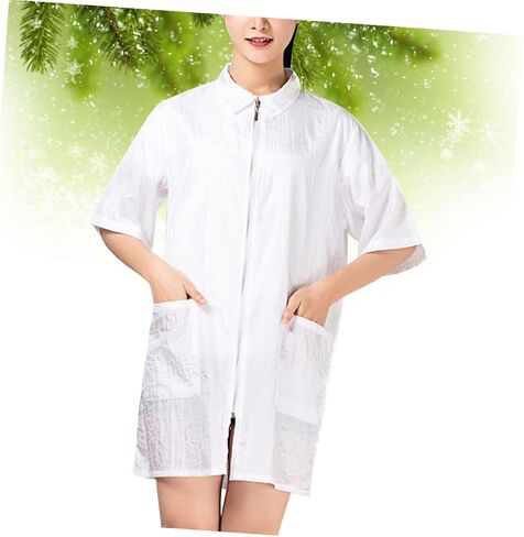 PartyKindom Hairdresser Uniform Breathable Beauty Technician Overalls for Salon Use Quick Drying Hair Dyeing Clothes Comfortable Xl Easy Clean Design with Pocket in Saudi Arabia